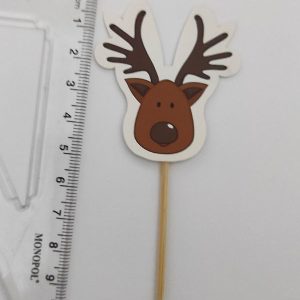 Karton Yılbaşı Kürdan 6,5 cm - Geyik Kürdan